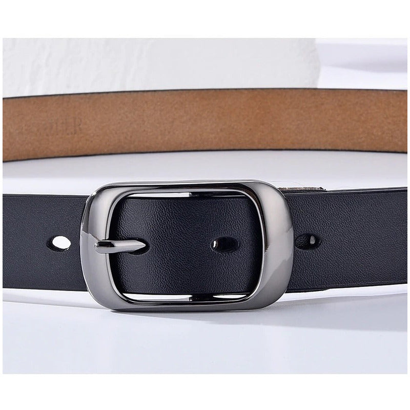 Cinturón Tradicional Mujer Cuero Genuino Lfmb Mod Liso