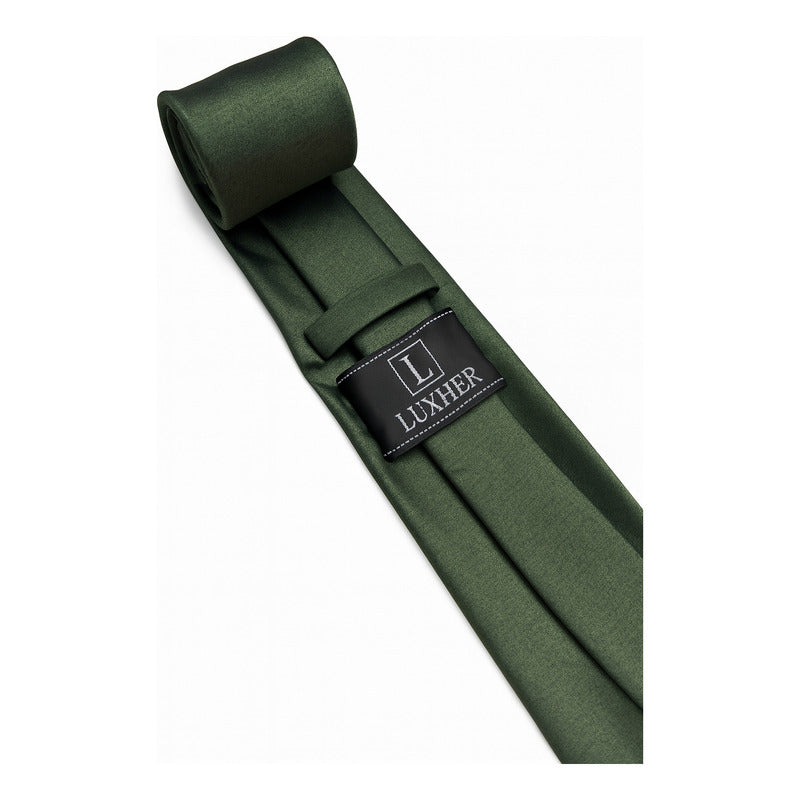 Set Corbata, Pañuelo Y Colleras Seda Luxher Mod Elegance