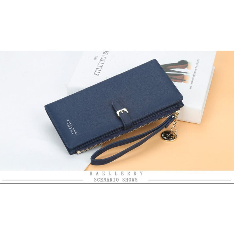 Billetera Larga Mujer De Cuero Pu Baellerry Mod. Buckle