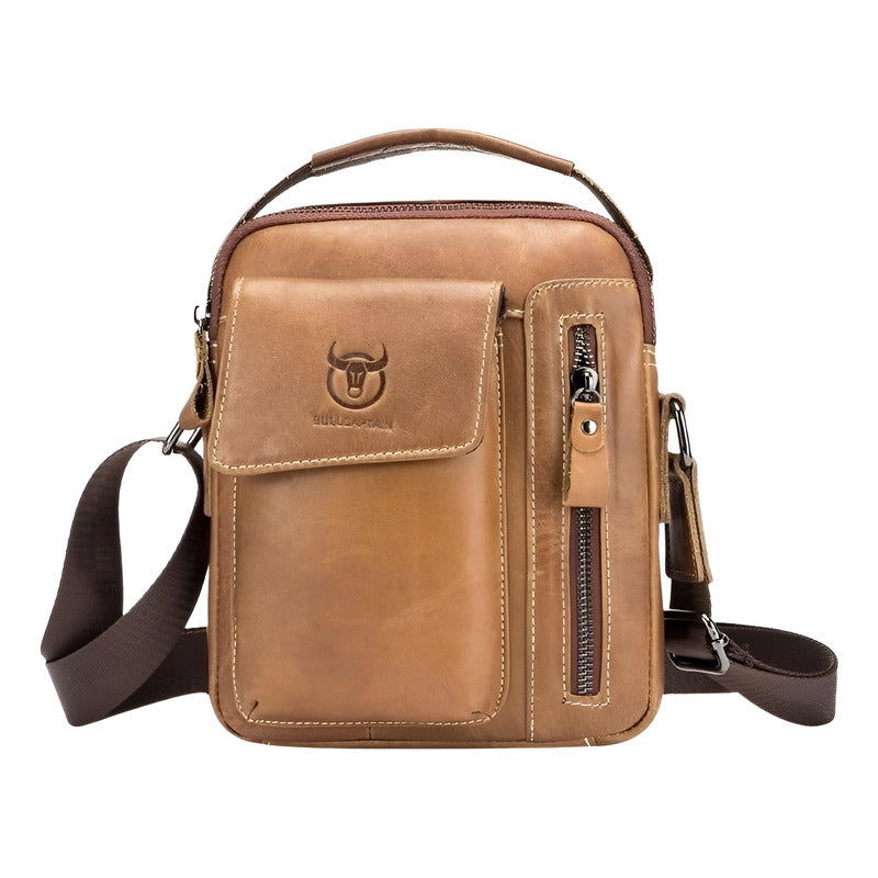 Bolso/bandolera Hombre Cuero Genuino Bull Captain Mod Cierre