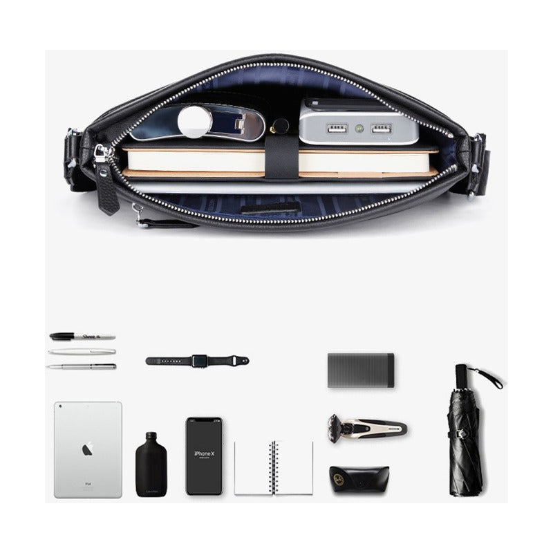 Bolso Bandolera Cuero Genuino Lujo Bison Denim Mod Mates