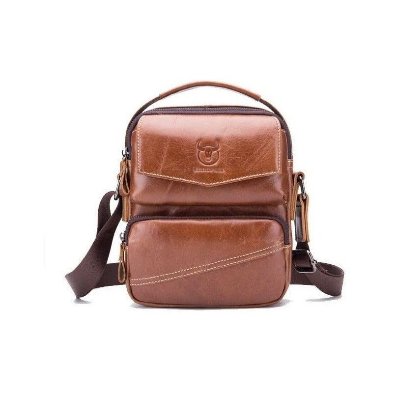 Bolso/bandolera Hombre Cuero Genuino Bull Captain Mod. Doble Color Negro