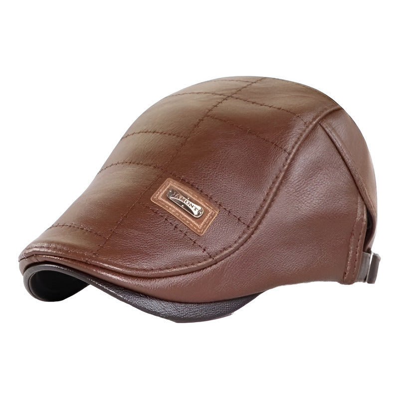 Gorra Boina De Hombre Ajustable De Cuero Pu Jamont Mod. Euro
