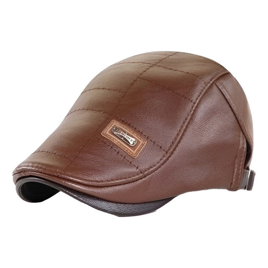 Gorra Boina De Hombre Ajustable De Cuero Pu Jamont Mod. Euro