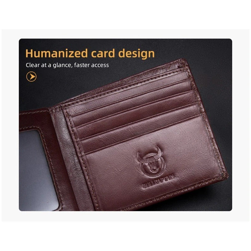 Billetera Hombre Cuero Genuino Lujo Bull Captain Mod. Animal