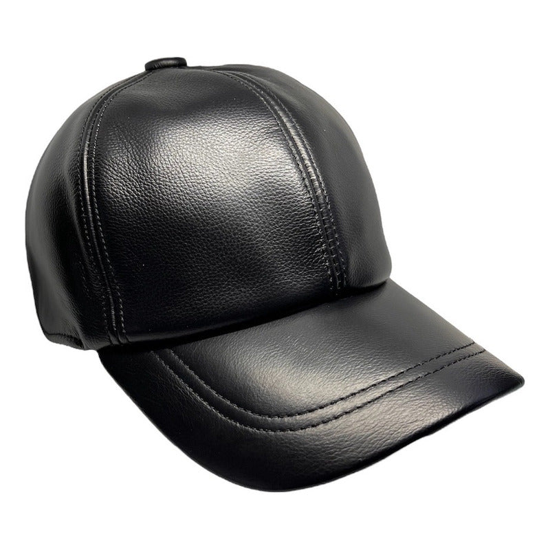 Gorra Jockey Cuero Piel De Oveja Unisex Laspezia Mod. Boss