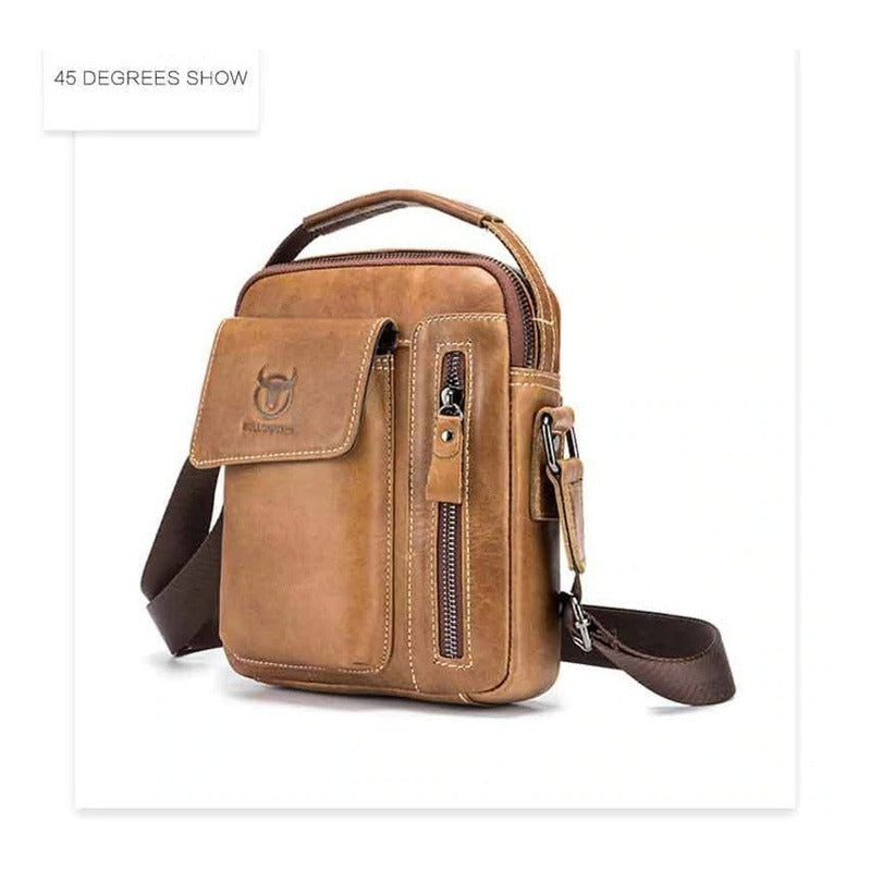 Bolso/bandolera Hombre Cuero Genuino Bull Captain Mod Cierre