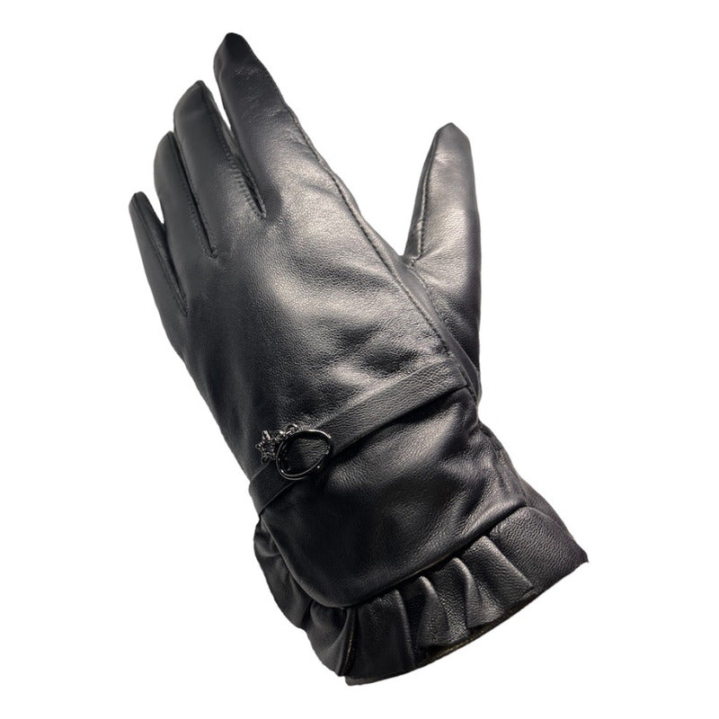 Guantes Invierno De Mujer Cuero Piel De Oveja Mod. Star
