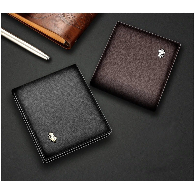 Billetera Cuero Genuino Lujo Bisom Denim