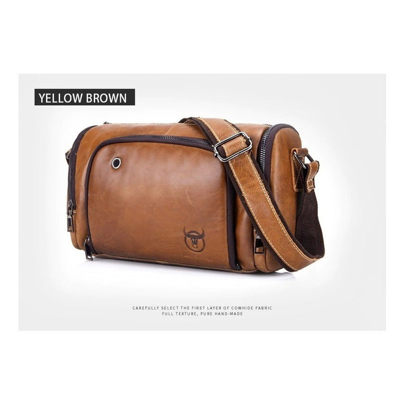 Bolso/bandolera Cuero Genuino Bull Captain Mod. Deportivo
