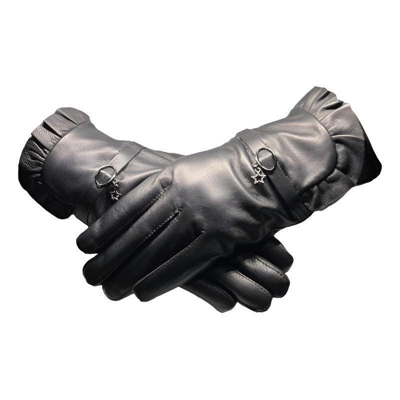 Guantes Invierno De Mujer Cuero Piel De Oveja Mod. Star
