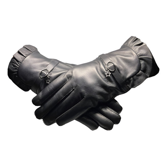 Guantes Invierno De Mujer Cuero Piel De Oveja Mod. Star