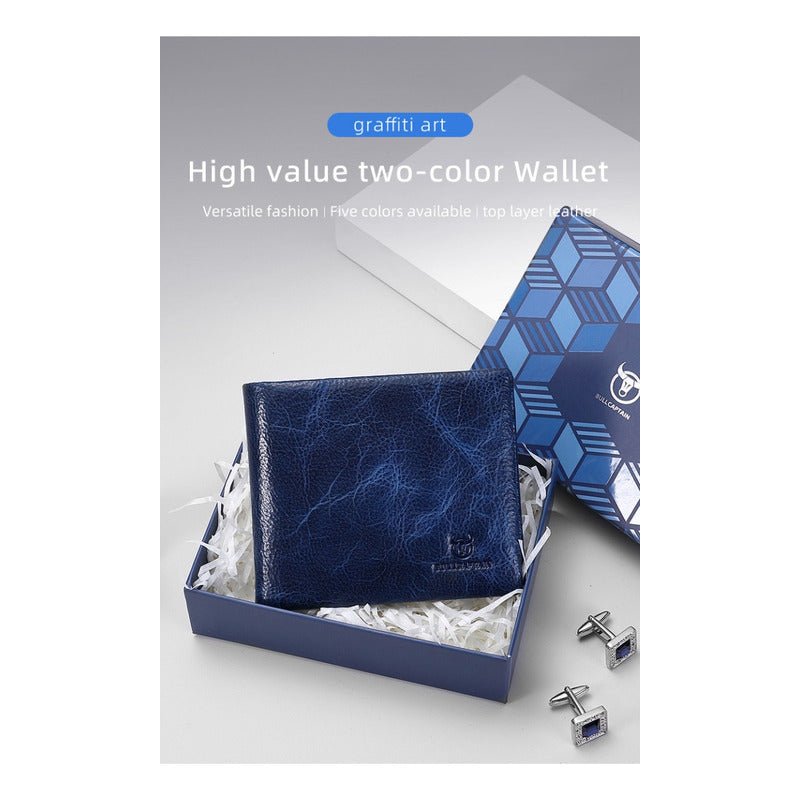 Billetera Cuero Genuino Bull Captain Protec Rfid Mod Taurus