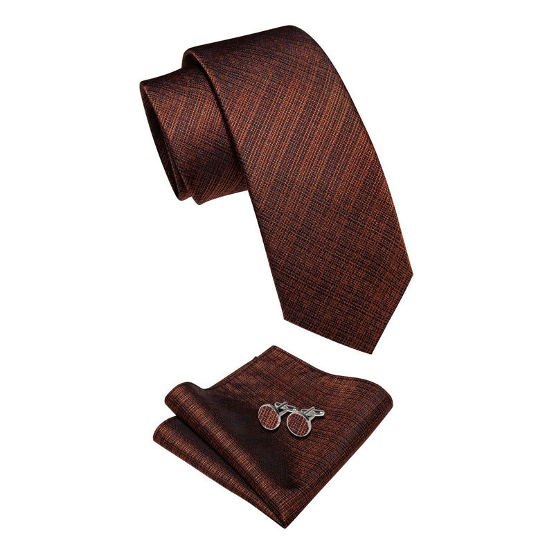 Set Corbata, Pañuelo Y Colleras Seda Luxher Mod Elegance