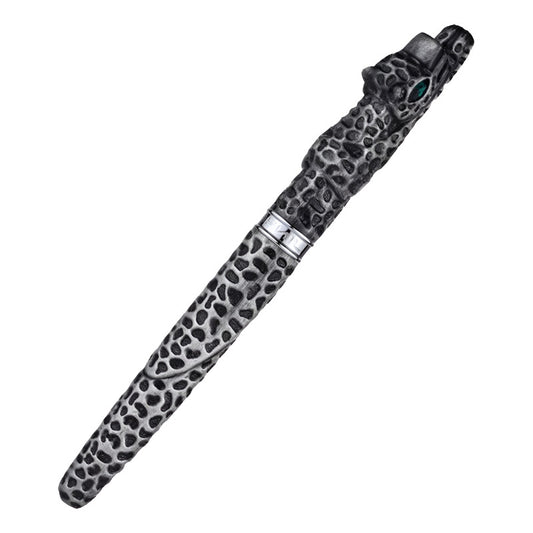 Pluma Estilográfica Jinhao Lujo Diseño De Animal Mod Leopard Tinta Sin Tinta Exterior Plateado Envejecido