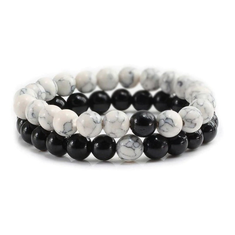 Set De Pulsera De Piedras Unisex Parejas Mod. Duo
