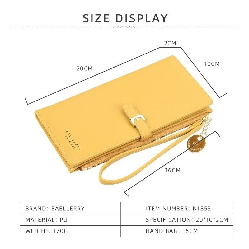 Billetera Larga Mujer De Cuero Pu Baellerry Mod. Buckle