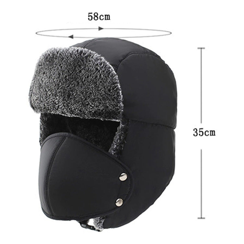 Gorro Térmico Lona Con Mascarilla Unisex Invierno Mod. Squad