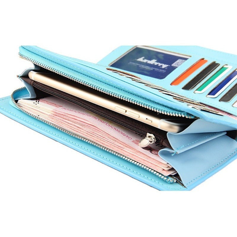 Billetera/chequera Larga Mujer Cuero Pu Baellerry Mod Orchid