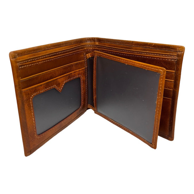 Billetera Cuero Genuino Bull Captain Protec Rfid Mod Taurus