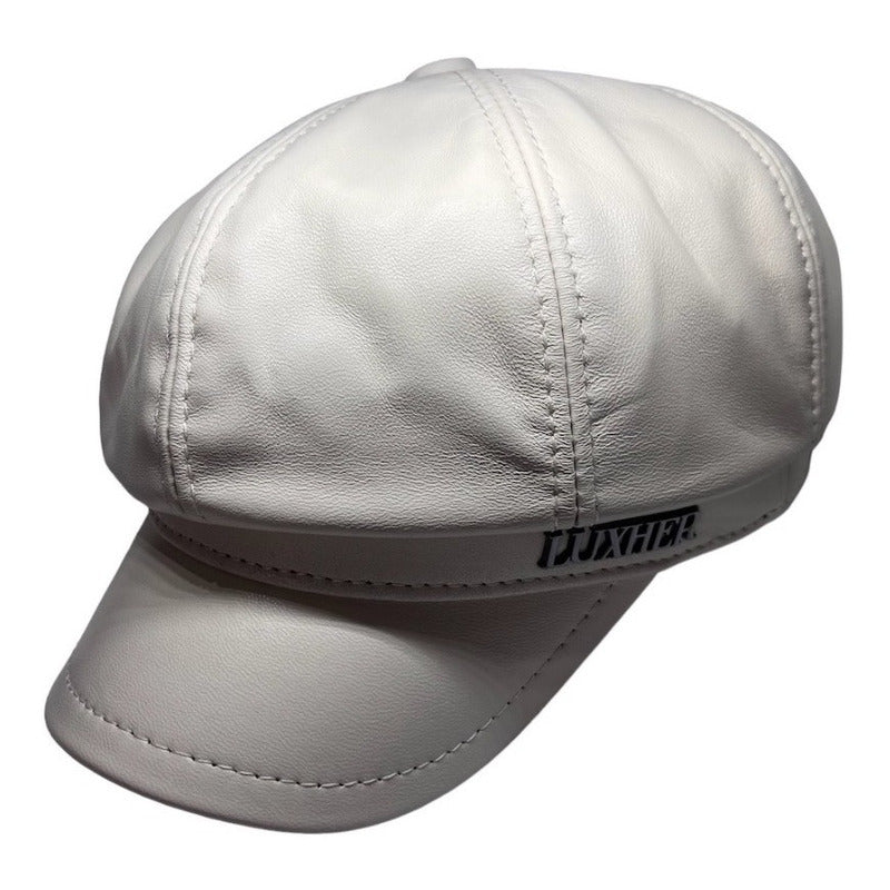 Boina Gorra Cuero De Oveja Mujer Lujo Luxher Mod. Tokio