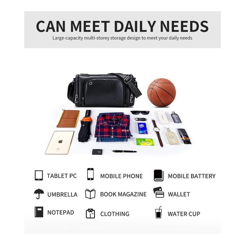 Bolso/bandolera Cuero Genuino Bull Captain Mod. Deportivo