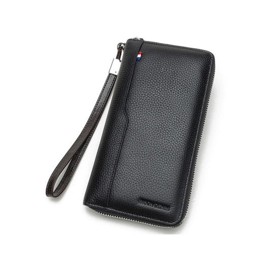 Chequera Gruesa Cuero Genuino Lujo Bison Denim Mod. Acordeon