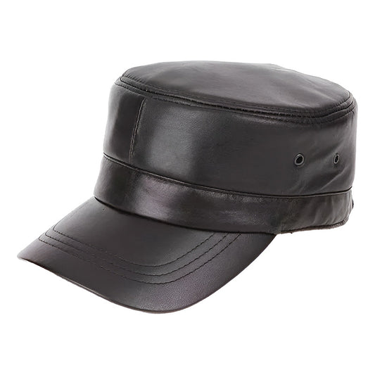Gorra Jockey Cuero Genuino Piel De Oveja Mod. Side