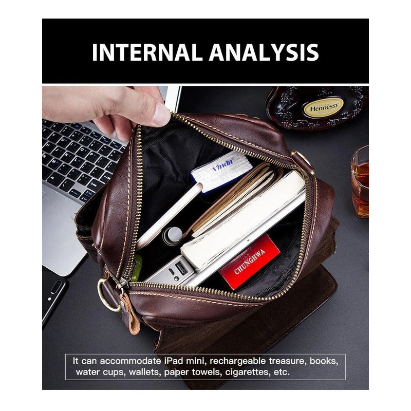 Bolso/bandolera Hombre Cuero Genuino Bull Captain Mod. Land