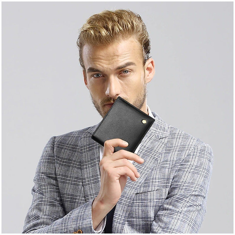 Billetera Cuero Genuino Lujo Laorentou