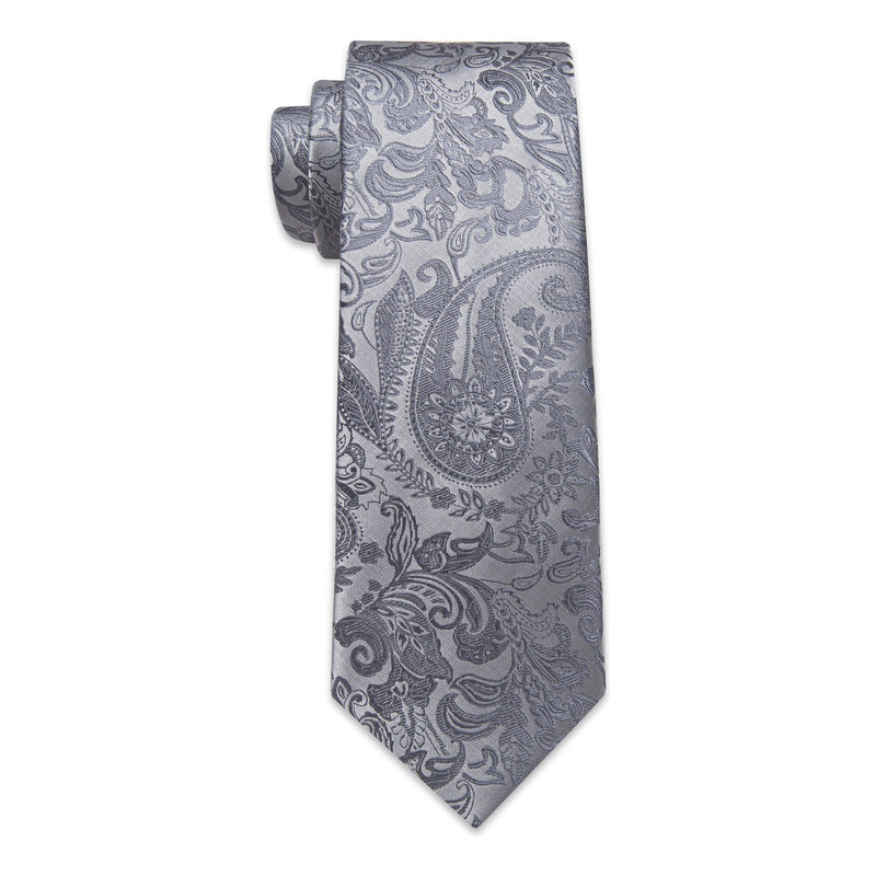 Set Corbata, Pañuelo Y Colleras Seda Lujo Luxher Mod Floral