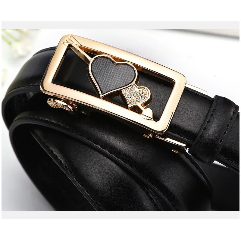 Cinturón Mujer Cuero Genuino Coolerfire Auto Mod. Corazón