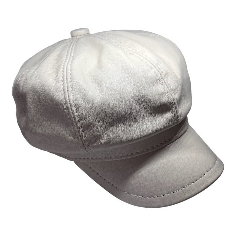 Boina Gorra Cuero De Oveja Mujer Lujo Luxher Mod. Tokio