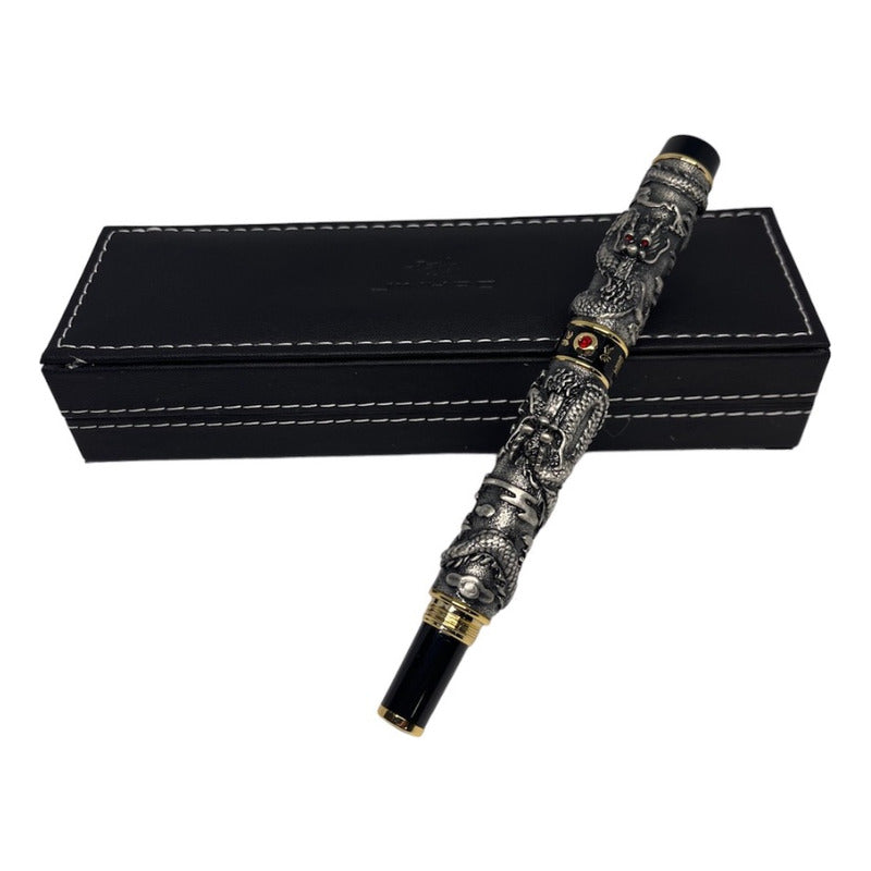 Pluma Estilográfica Texturizada Lujo Jinhao Mod Dragón Rubí