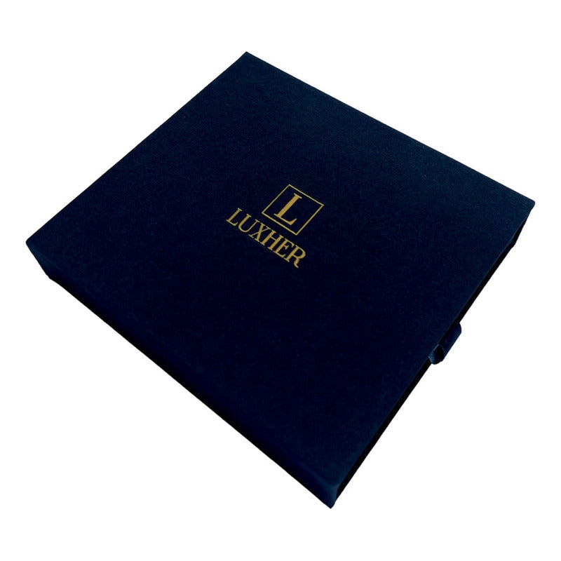 Billetera Cuero Genuino Lujo Protección Rfid Luxher Clásico Color Marrón