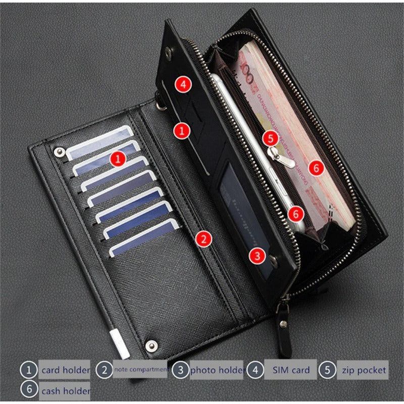 Chequera De Cuero Pu Lujo Baellery