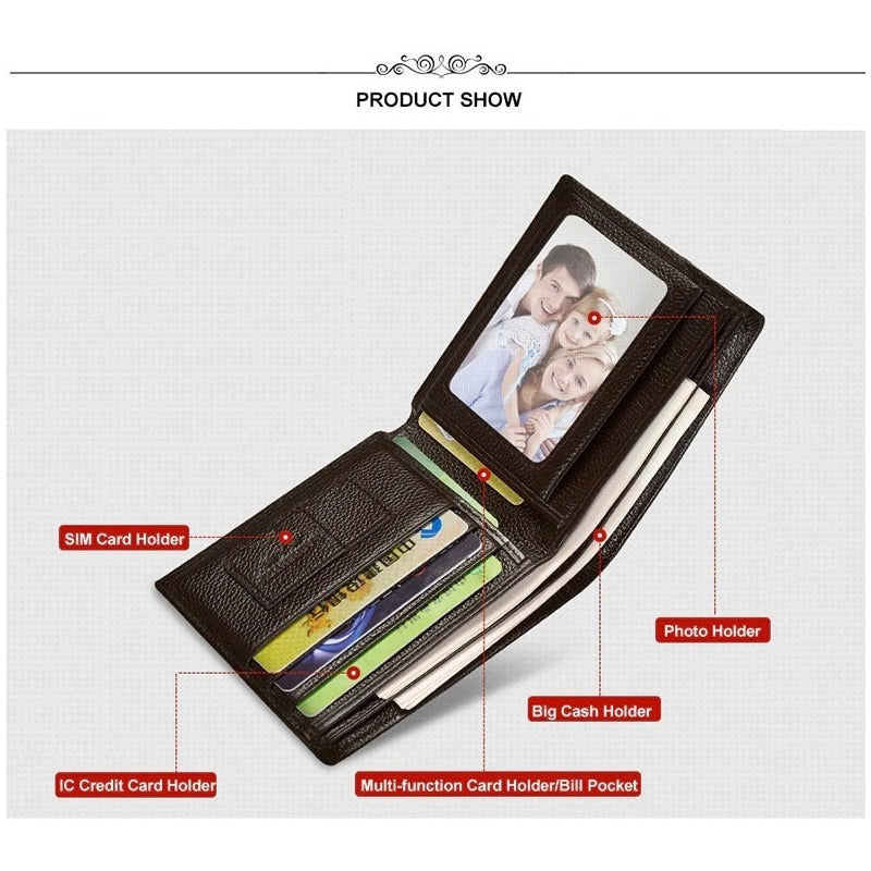 Billetera Cuero Genuino Lujo Laorentou