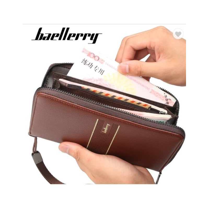 Chequera Amplia Elegante Cuero Pu Baellerry Mod. Zipp