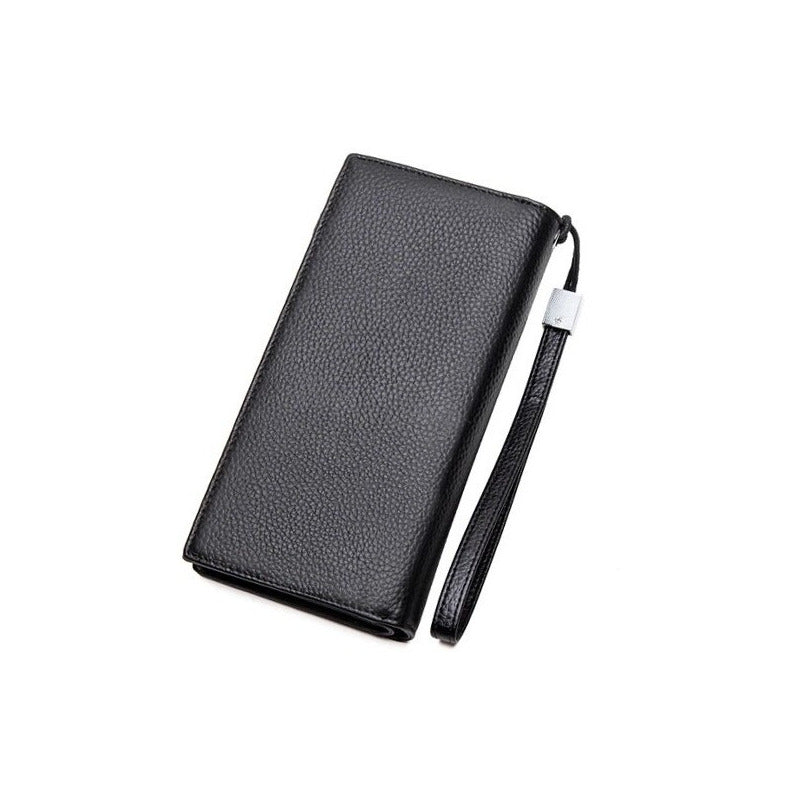 Chequera Gruesa De Cuero Genuino Lujo Bison Denim Mod. Gross