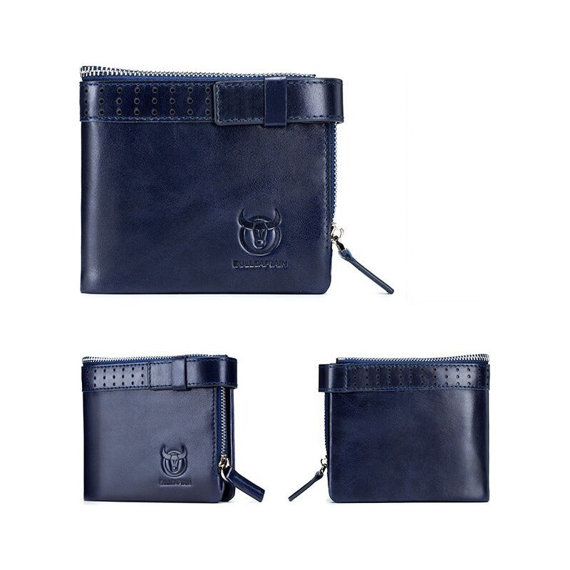 Billetera Cuero Genuino Bull Captain Protec Rfid Mod Buff
