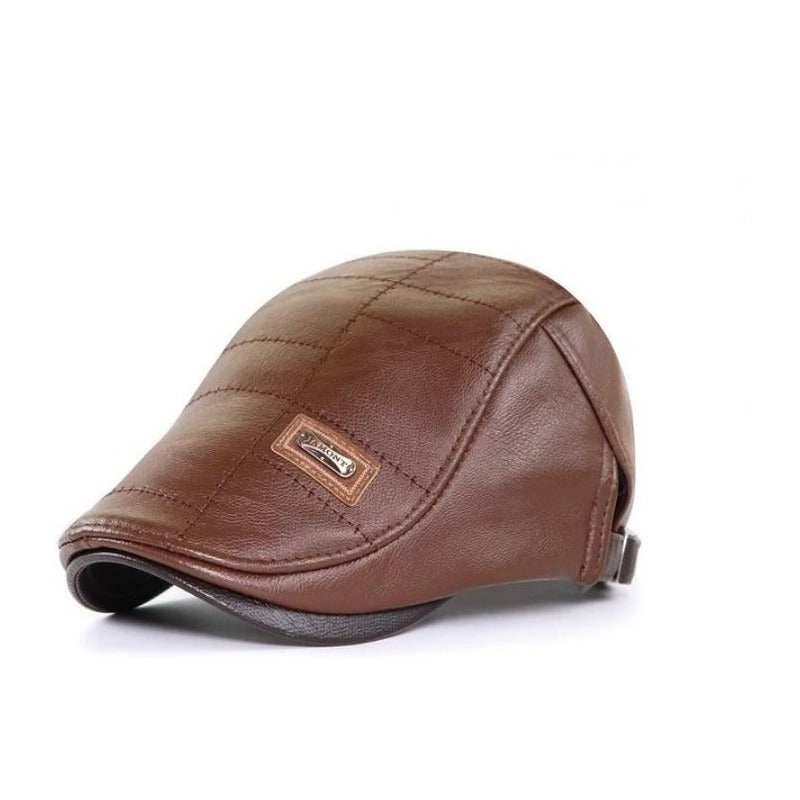Gorra Boina De Hombre Ajustable De Cuero Pu Jamont Mod. Euro