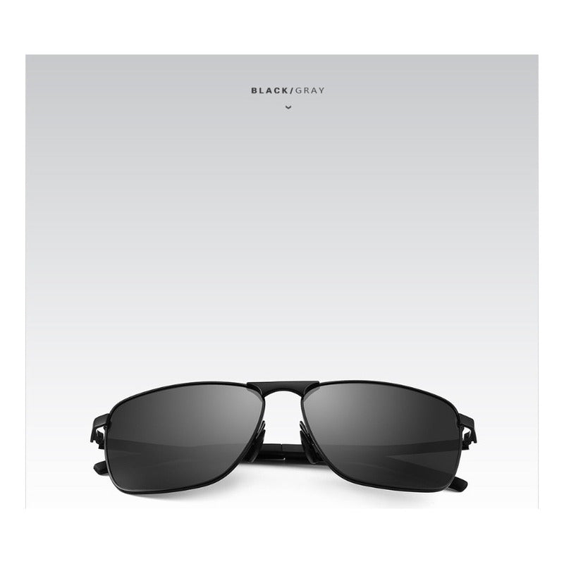 Lentes De Sol Polarizados Veithdia Protec Uv400 Mod Aviador Lente Negro Varilla Negro Armazón Negro