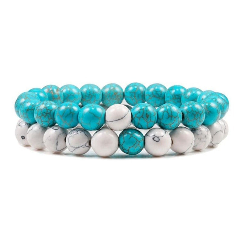 Set De Pulsera De Piedras Unisex Parejas Mod. Duo