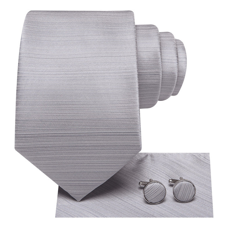 Set Corbata, Pañuelo Y Colleras Seda Lujo Luxher Mod Jasper