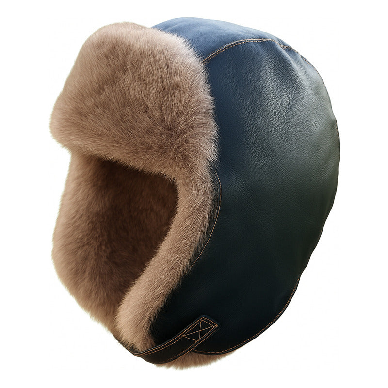 Gorro Ruso Luxher Invierno Eco Cuero Unisex Mod. Boreal Color Negro