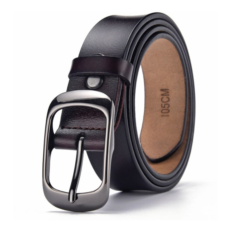 Cinturón Tradicional Mujer Cuero Genuino Lfmb Mod Liso