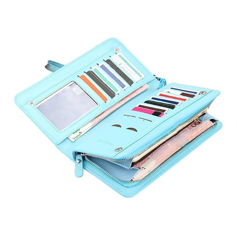 Billetera/chequera Larga Mujer Cuero Pu Baellerry Mod Orchid