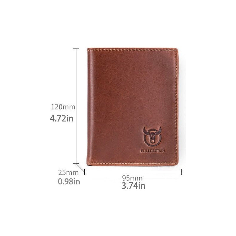 Billetera Cuero Genuino Bull Captain Protec Rfid Mod Spare