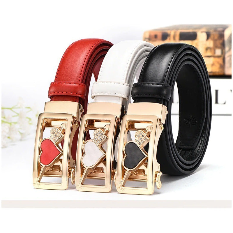 Cinturón Mujer Cuero Genuino Coolerfire Auto Mod. Corazón