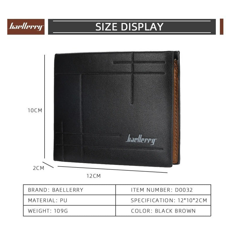 Billetera Hombre De Cuero Pu Baellerry Mod. Line